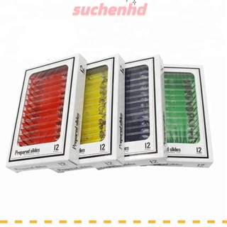 Suchenhd กล้องจุลทรรศน์พลาสติก แบบสไลด์ รูปแมลง ดอกไม้ สัตว์ แมลง สําหรับการศึกษา 48 ชิ้น