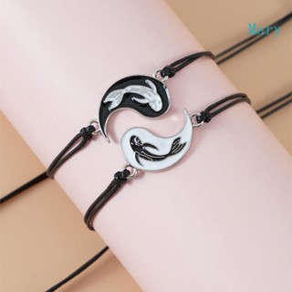 ชุดสร้อยข้อมือ ถักมือ ลาย Mary Matching Yin Yang Dainty Tai สําหรับเด็กผู้หญิง