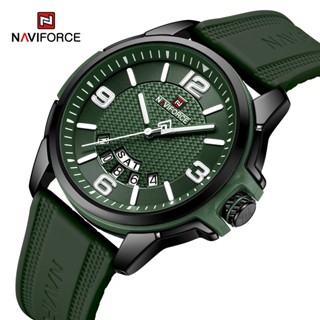 Naviforce 9215T นาฬิกาข้อมือควอตซ์แฟชั่น สายยาง กันน้ํา สําหรับบุรุษ