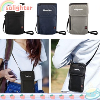 Solighter กระเป๋าเอกสาร อเนกประสงค์ กันน้ํา RFID กระเป๋าหนังสือเดินทาง ID กระเป๋าหนังสือเดินทาง ไนล่อน แบบพกพา สําหรับผู้ชาย