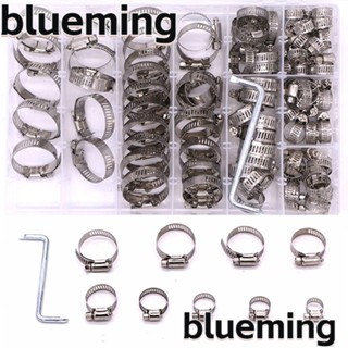 Blueming2 แคลมป์หนีบท่อเกียร์ตัวหนอน สเตนเลส 304 สําหรับยานยนต์ 91 ชิ้น