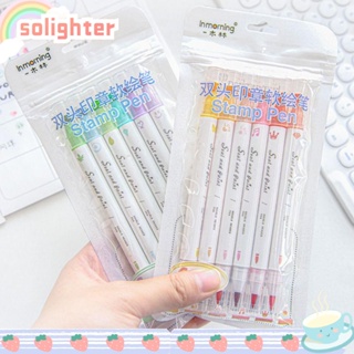 SOLIGHTER แปรงมาร์กเกอร์ หลากสี สําหรับวาดภาพระบายสี 6 ชิ้น ต่อชุด