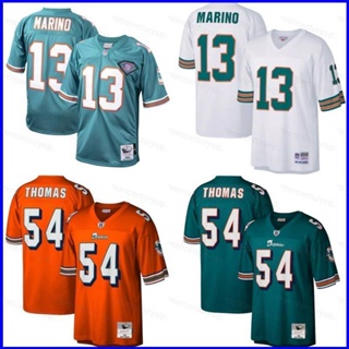 เสื้อกีฬาแขนสั้น ลายทีมฟุตบอล Marino Thomas GP1 Miami Dolphins NFL พลัสไซซ์ สไตล์เรโทร สําหรับผู้ชาย และผู้หญิง PG1