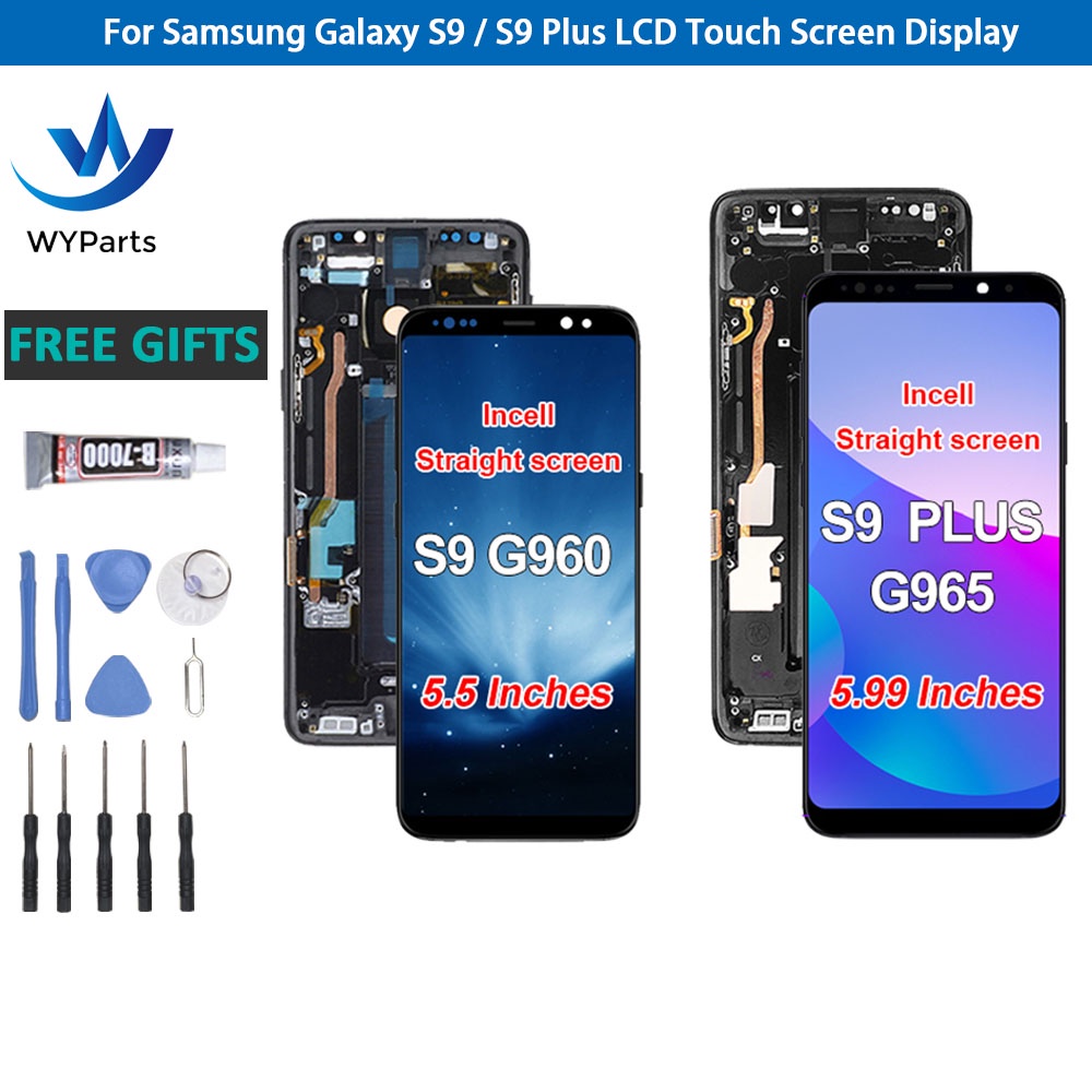 ชุดประกอบหน้าจอสัมผัส Lcd ดิจิไทเซอร์ พร้อมกรอบ สําหรับ Samsung Galaxy S9 S9 Plus G965 G960 G965F DS