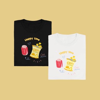 เสื้อเลือกตั้ง Happy time เสื้อยืด T-shirt Unisex Cotton100%