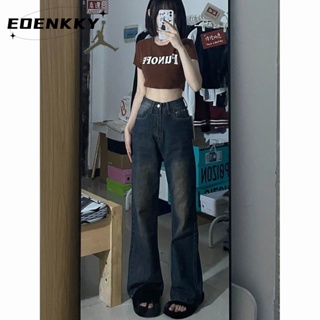 EOENKKY กางเกงขายาว กางเกงยีสน์ผู้หญิง ทรงหลวม ๆ ตรง Retro Hip Hop Pants 2023 NEW Style WNK23906ET 36Z230909