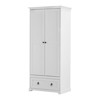 [กทม. 3-5 วัน ส่ง] Koncept furniture ตู้เสื้อผ้าบานเปิด รุ่น Melona สีขาว (95x61x212 ซม.)
