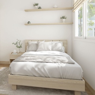 [กทม. 3-5 วัน ส่ง] Koncept furniture เตียง 3.5 ฟุต รุ่น Hakone สีไม้อ่อน (121x212x90 ซม.)