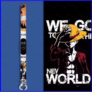 สายนาฬิกาข้อมือซิลิโคน ลายการ์ตูน One Piece Luffy แบบเปลี่ยน สําหรับ Xiaomi Mi Watch Band 3 4 5 6 7 GP1