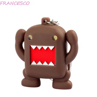 Francesco พวงกุญแจฟิกเกอร์ Domo Kun LED น่ารัก สว่างพิเศษ ขนาดเล็ก พร้อมเสียง