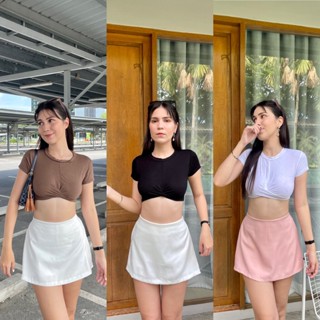Sexy Top เสื้อครอปสายฝอแขนสั้น สวยสุดๆ น้องยืดได้เยอะ เก็บหุ่นได้ดีมาก