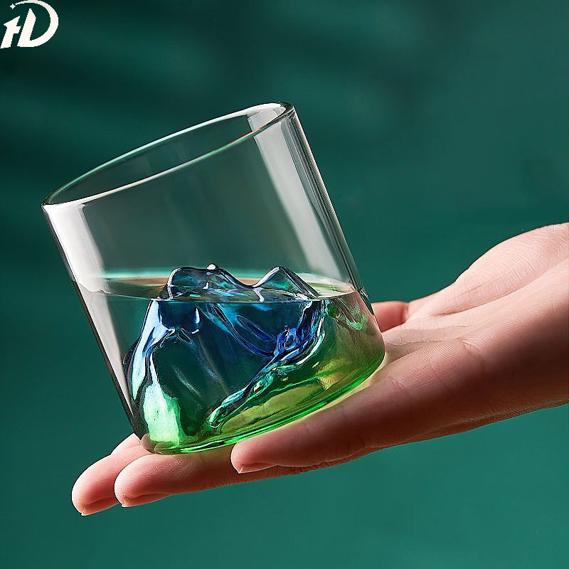 1/2/4 pcs Japanese 3D Mountain Water Glacier Mug Vodka Wine Cup Fuji Artwork Gift Whisky glass Bottl