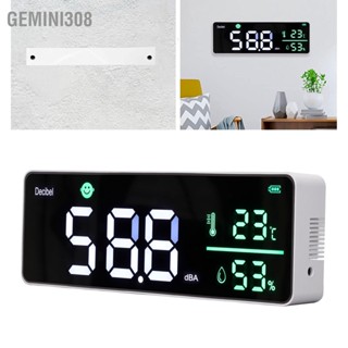  Gemini308 เครื่องวัดระดับเสียงแบบแขวนผนัง 11 นิ้วจอแสดงผล LED ขนาดใหญ่เครื่องวัดอุณหภูมิความชื้นสำหรับห้องเรียน