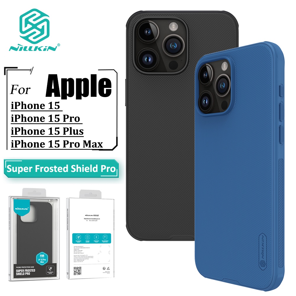 Nillkin Super Frosted Shield Pro สําหรับ iPhone 15 Pro Max 15 Plus 15 Pro กรณี Ultra Thin Matte TPU + PC ป้องกันลายนิ้วมือกันกระแทกปกหลัง