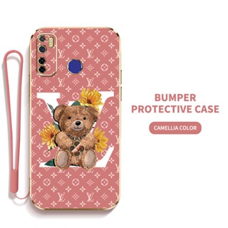 LV Ybd เคสโทรศัพท์มือถือ ซิลิกาเจล พร้อมสายคล้อง ป้องกันเลนส์ สําหรับ Infinix Tecno Camon 15 SPark 5 Pro Tecno CD7 KD7S