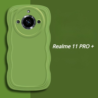 เคสโทรศัพท์มือถือ ซิลิโคน ป้องกันเลนส์ ลายคลื่นหยิก สําหรับ Realme 10 11 Pro + GT NEO 5 SE