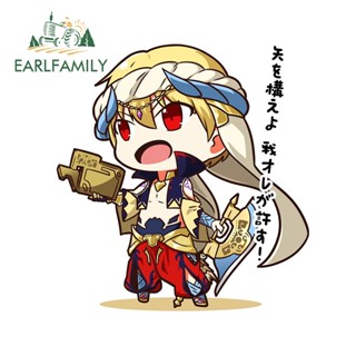 Earlfamily สติกเกอร์ กันน้ํา กันแดด ลายการ์ตูนอนิเมะ Genshin Impact Chibi 13 ซม. x 12.2 ซม. สําหรับติดตกแต่งรถยนต์