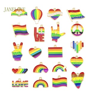 Jlove จี้รูปสายรุ้ง หลากสี สําหรับทําเครื่องประดับ งานฝีมือ DIY 21 ชิ้น