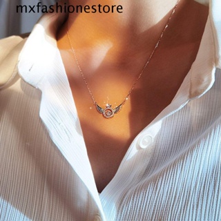 Mxfashione สร้อยคอโชคเกอร์ ทองแดง จี้รูปปีกหัวใจ สไตล์วินเทจ สําหรับผู้หญิง