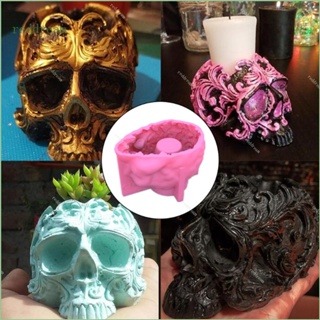 Redd แม่พิมพ์ซิลิโคนเรซิ่น อีพ็อกซี่ รูปกะโหลก 3D สําหรับทําเทียน สบู่ DIY