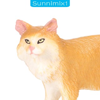 [Sunnimix1] ฟิกเกอร์ รูปสัตว์ แมว เสมือนจริง สําหรับตกแต่งเค้กวันเกิด