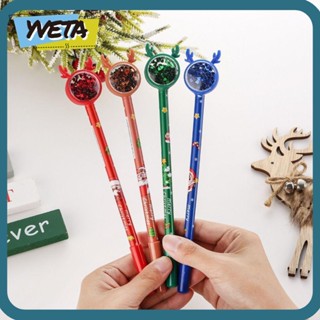 Yveta ปากกาเจลพลาสติก ลายการ์ตูนคริสต์มาส กวางเอลก์ 4 ชิ้น