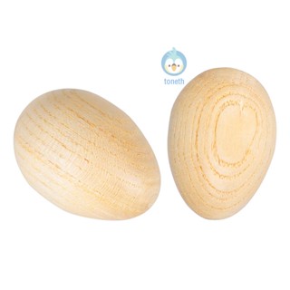 เครื่องเขย่าไข่มาราคาส แบบไม้ สีเบจ 2 ชิ้น