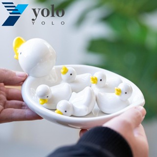 Yolo ที่วางตะเกียบ ช้อนส้อม เซรามิค ลายการ์ตูนเป็ด สไตล์ญี่ปุ่น สําหรับร้านอาหาร