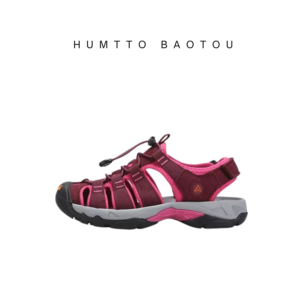[พร้อมส่ง] Humtto Baotou Outdoor pink/black รองเท้าสวมสายรัด 710445B-7
