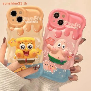 Thsun เคสโทรศัพท์มือถือแบบนิ่ม ลายการ์ตูนสพันจ์บ็อบ แพทริกสตาร์ พร้อมที่ตั้งวาง สําหรับ IPhone 11 14 Promax 13 Pro Max 12 Promax