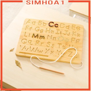 [Simhoa1] บอร์ดไม้ฝึกเขียนตัวอักษร พร้อมปากกา สําหรับเด็ก 2 in 1