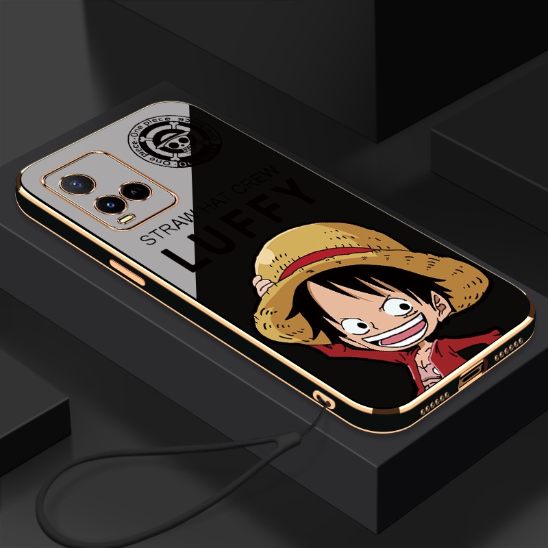 เคสโทรศัพท์มือถือ ซิลิโคน ลาย LUFFY พร้อมสายคล้อง สําหรับ VIVO Y21 Y21S T1X 4G VIVO Y33S 4G  y33t VI