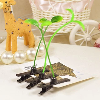 ส่งเร็ว- กิ๊บติดผมหญ้า ขนาดเล็ก รูปถั่วงอก ใบโคลเวอร์สี่แฉก หญ้าดัดผม เครื่องประดับผม สําหรับเด็ก
