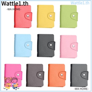 Wttle กระเป๋าหนัง PU สีพื้น 24 บิต สําหรับใส่บัตร