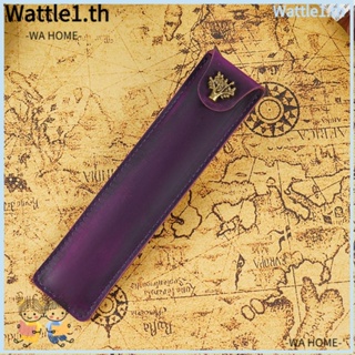 Wttle กระเป๋าดินสอหนัง สีม่วง สร้างสรรค์ สําหรับใส่เครื่องเขียน สํานักงาน