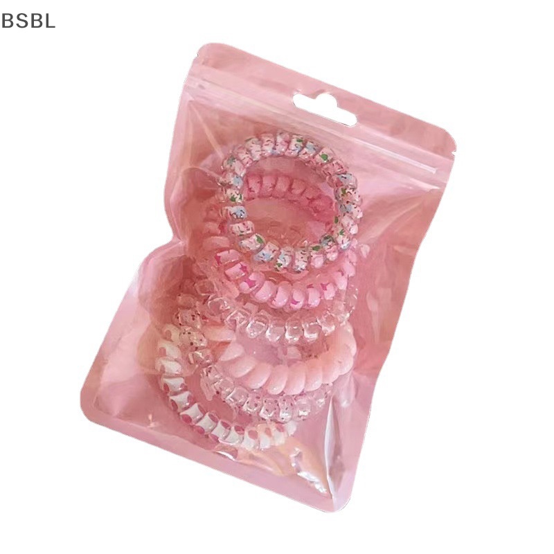 Bsbl ยางรัดผม แบบเกลียว ยืดหยุ่น สีแคนดี้ แฟชั่นฤดูร้อน สําหรับผู้หญิง 6 ชิ้น