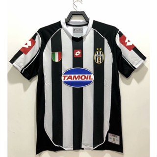 เสื้อกีฬาแขนสั้น ลายทีมชาติฟุตบอล Juventus 02-03 คุณภาพสูง สไตล์วินเทจ