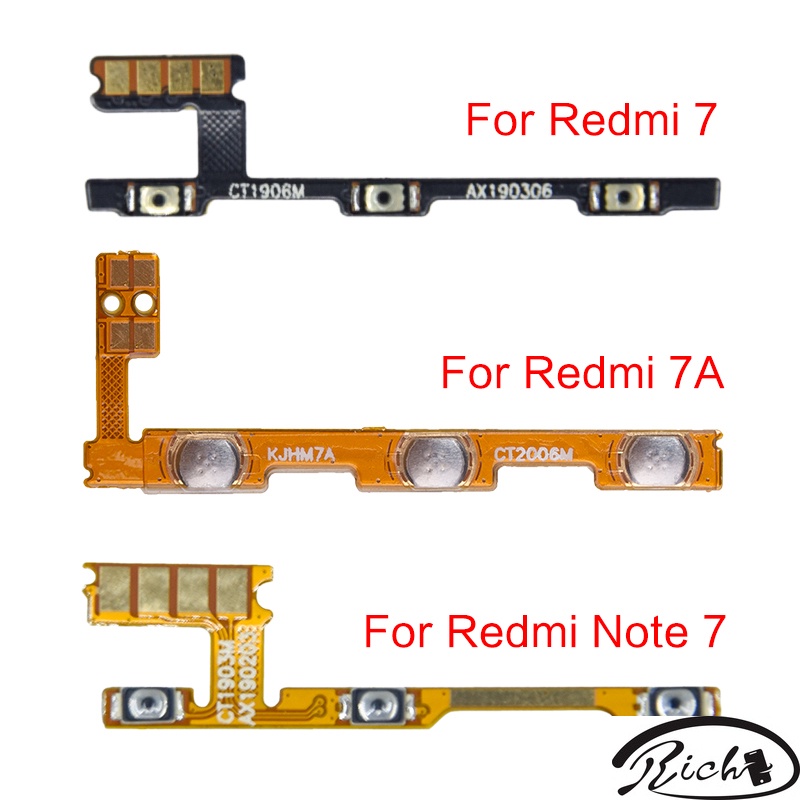 อะไหล่ปุ่มเปิดปิด ปุ่มปรับระดับเสียง สายเคเบิ้ลอ่อน แบบเปลี่ยน สําหรับ Xiaomi Redmi 7A Note 7 1 ชิ้น