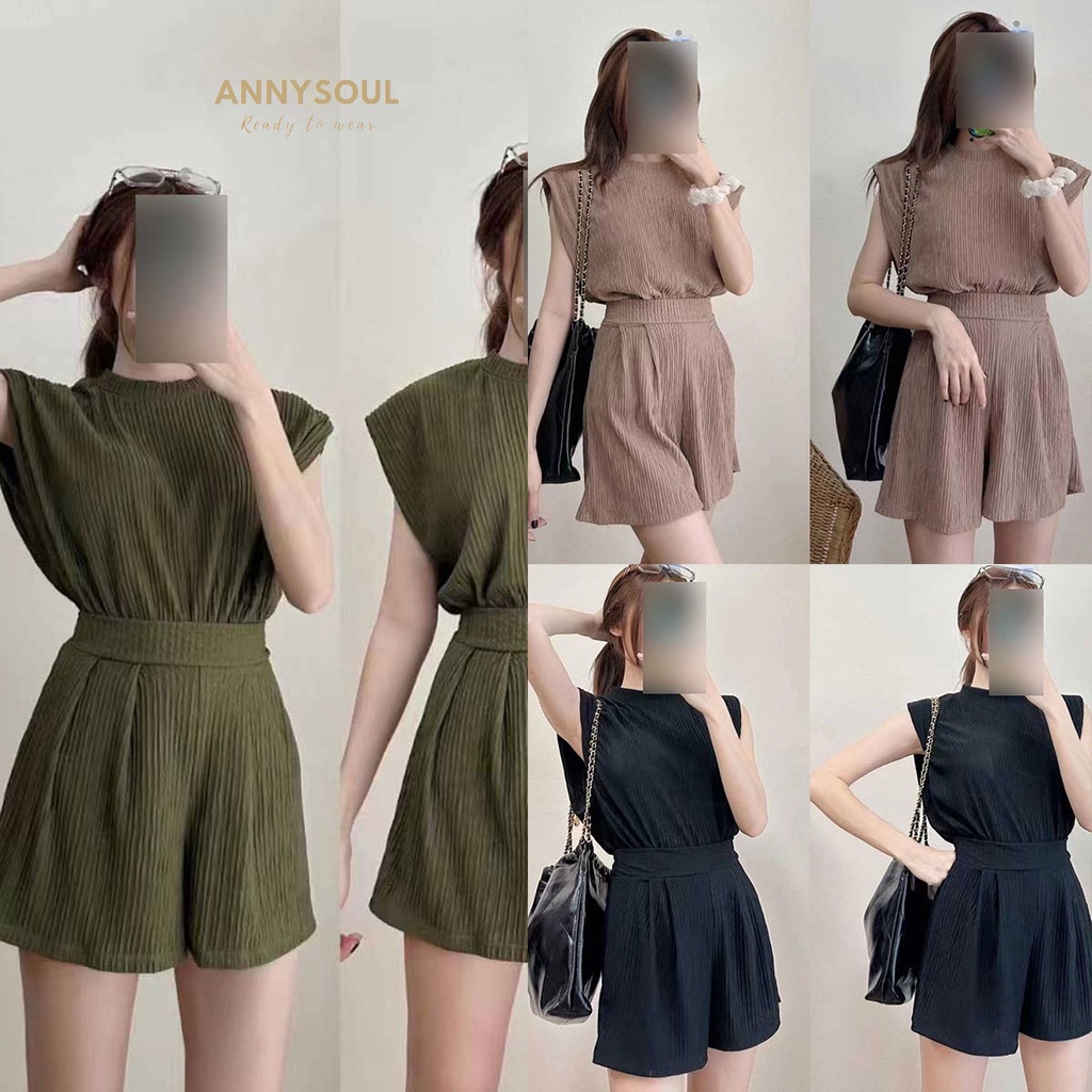 เสื้อผ้า 2 ชิ้นสำหรับผู้หญิงผ้านิ่มใส่สบาย ใส่ชิลๆหรือใส่นอนชิคมากๆ