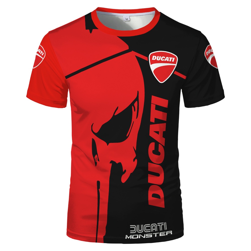 เสื้อยืดลําลอง ผ้าฝ้าย แขนสั้น พิมพ์ลายโลโก้ Ducati 3 มิติ สีพื้น สไตล์ฮิปฮอป แฟชั่นฤดูร้อน สําหรับผู้ชาย และผู้หญิง 2023