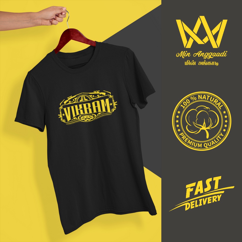 [READY STOCK] VIKRAM TSHIRT | KAMALHAASAN | TITLE SILHOUETTE | விக்ரம் | தமிழ் சட்டை | 100% COTTON