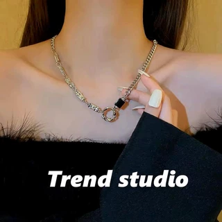 สร้อยคอฮิปฮอปสไตล์เดียวกับ Trendy peopleทันสมัยและเรียบง่ายเหมาะสำหรับทุกคนเหล็กไทเทเนียมจะไม่ซีดจาง