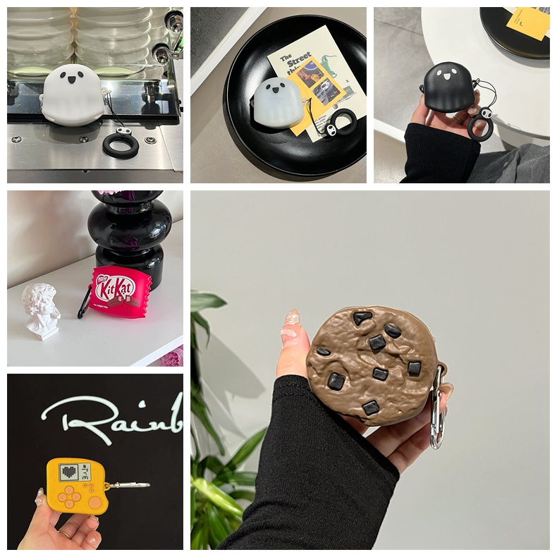 อาหารเกาหลีสําหรับ Samsung Galaxy Buds Core/Buds 2/Buds Pro/Buds Live/ Buds FE 3D ผิวน่ารักฝาครอบหูฟ