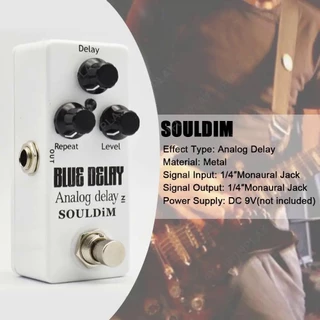 SoulDiM มินิกีตาร์ไฟฟ้า Overdrive/Booster/Delay/Pramp/Reverb/ลดเสียงรบกวน/Analog DELAY Effect Pedal