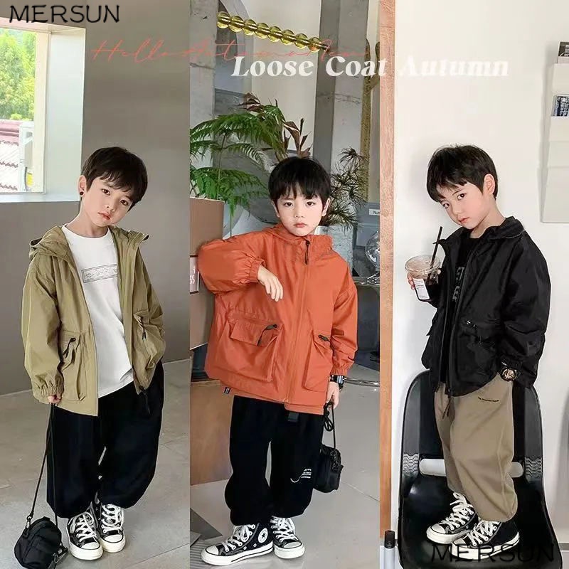 เสื้อแจ็กเก็ตกันลมลําลอง มีฮู้ด ทรงหลวม แฟชั่นฤดูใบไม้ผลิ และฤดูใบไม้ร่วง สําหรับเด็กผู้ชาย 2023 ZESH