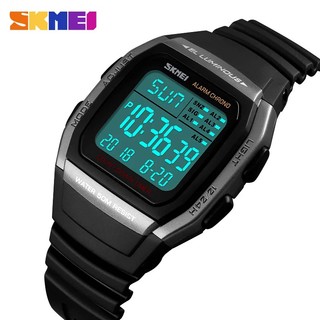 SKMEI สมี 1278 กีฬานาฬิกาดิจิตอลสําหรับผู้ชายกันน้ําปลุก นํา นาฬิกาข้อมือบุรุษทหารนับถอยหลัง