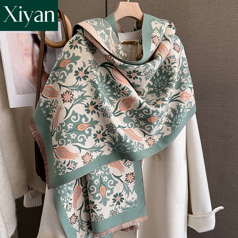 【พร้อมส่ง】ผ้าพันคอ ผ้าคลุมไหล่ ผ้าแคชเมียร์เทียม แบบหนา ให้ความอบอุ่น แฟชั่นฤดูหนาว สําหรับผู้หญิง
