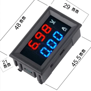 เครื่องวัดแรงดันไฟฟ้าดิจิทัล LED DC0-100V 10A 50A 100A โวลต์มิเตอร์ แอมมิเตอร์ 0.56 นิ้ว สําหรับรถยนต์ รถจักรยานยนต์