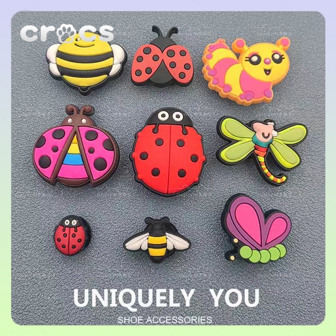 jibbitz crocs หัวเข็มขัด รูปการ์ตูนผึ้ง ตัวติดรองเท้า crocs แมลง อุปกรณ์เสริม สําหรับตกแต่งรองเท้า jibbitz crocs เกาหลี