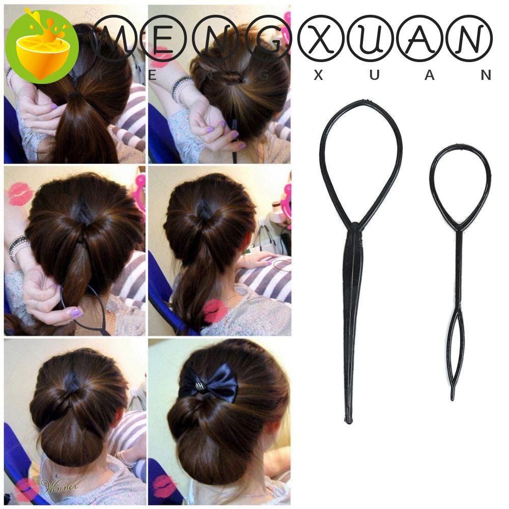 Mengxuan กิ๊บติดผมหางม้า แบบถักโครเชต์ แฟชั่น สําหรับร้านทําผม